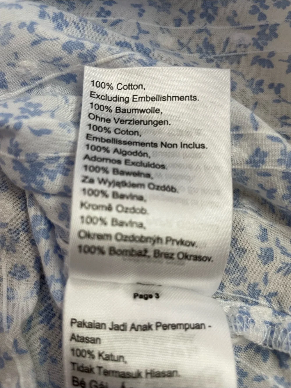 Cotton On Kids White & Blue Floral Embroidered Shirt